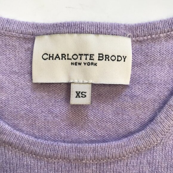 Charlotte Brody Perfect Crew Neck Sweater Womens XS Purple Long Sleeve Pullover - Picture 6 of 12